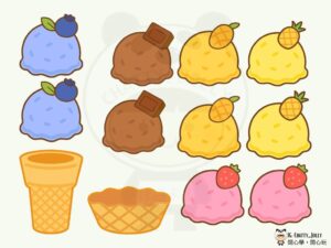 雪糕遊戲紙本素材，可列印使用，增加語言互動機會