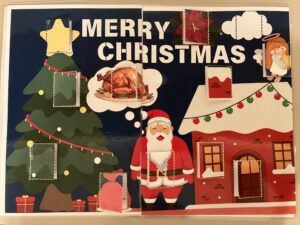 「尋找聖誕老人的足跡」語言表達遊戲教材示意卡片